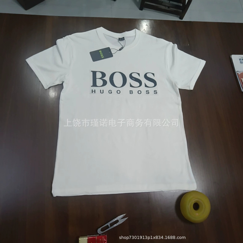 Cross-Border Foreign Trade European Size Loose Fit Men's Round Neck Short Sleeve T-Shirt, Complete with Three Labels, Popular Style, High-Quality Cotton T-Shirt
