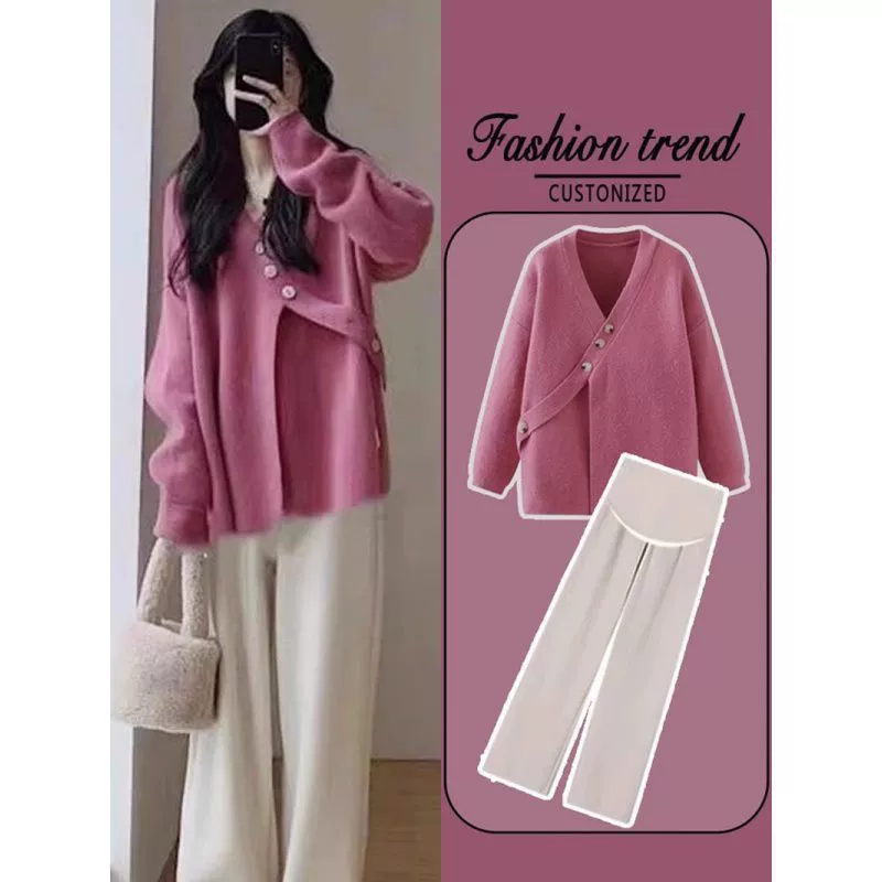 Беременные Женщины Осенняя одежда костюм 2023 осенне-зимняя мода брюки платье Весна и осень пальто комплект из двух предметов