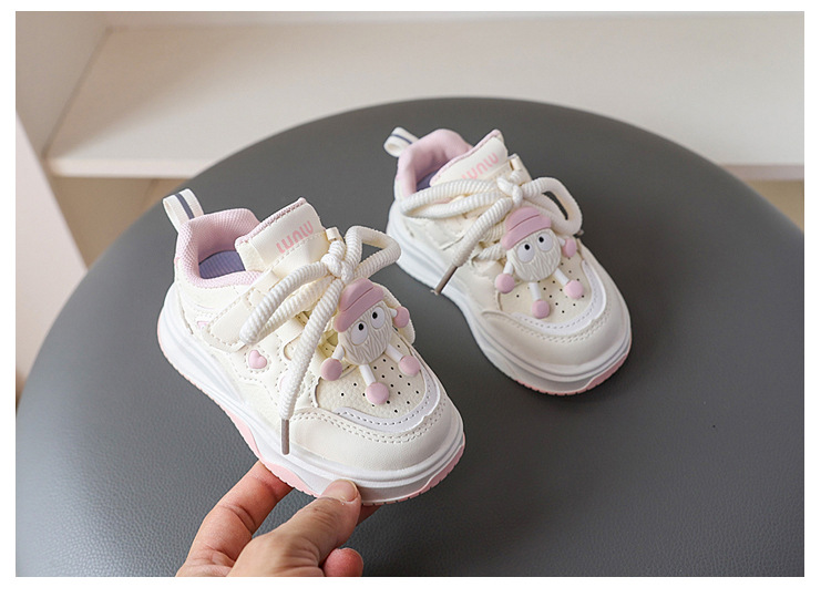 Baskets de sport décontractées pour fille et garçon blanches_voghion.com