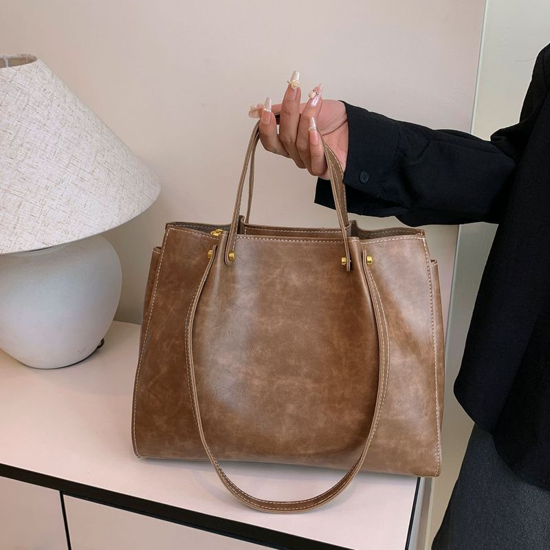 バッグ、多用途の女性用高級脇バッグ、2025年新作レトロ大容量トートバッグ、仕事用通勤バッグ|undefined
