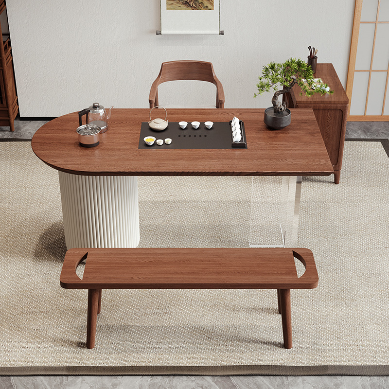 【유란한 삶】 차 테이블 1.0m + 광시마 의자 + 벤치 1.0m