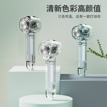 热销冰敷风扇便携涡轮高速风扇充电制冷手持透明风扇挂钩跨境代发