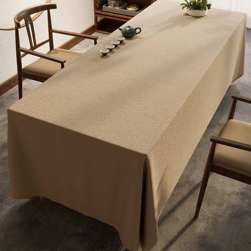 Однотонная тканевая скатерть из хлопка и льна с вышивкой, утолщенная, простая, простая, в клетку из хлопка и льна, журнальный столик, прямоугольный стол, оптовая продажа