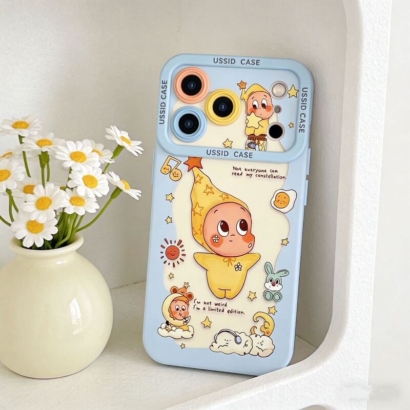 Suitable for Iphone17 Blue Doll Phone Case 16Promax Cartoon 15 Apple 14/13 Silicone 12 Soft Case Suitable for Iphone17 Blue Doll Phone Case 16Promax Cartoon 15 Apple 14/13 Silicone 12 Soft Case