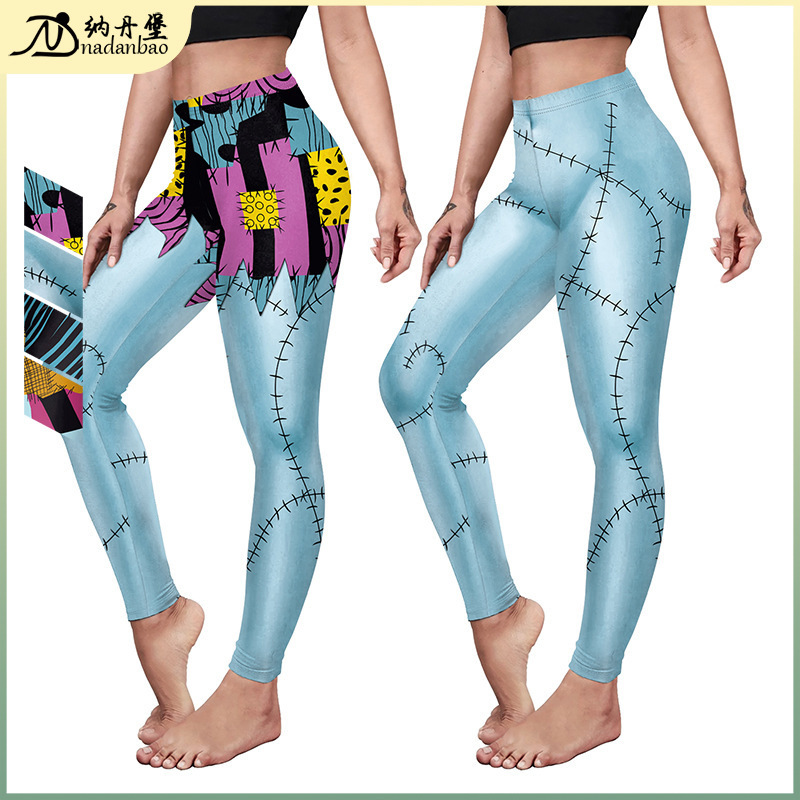 2024 Christmas Night Coswear Pants Sally Halloween Digital Printed Hip Leggings Women 2024 Christmas Night Coswear Pants Sally Halloween Digital Printed Hip Leggings Women