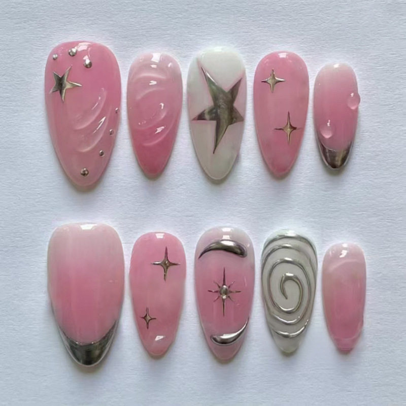 Foreign Trade Stereo Summer Starry Sky Fantasy Whitening European and American Style Nail Polish 24 Pieces Press on Nails Foreign Trade Stereo Summer Starry Sky Fantasy Whitening European and American Style Nail Polish 24 Pieces Press on Nails