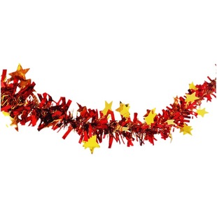 Wholesale Christmas decorations star color stripes national day five-pointed star wool stripes ribbon madder 2 m encryption