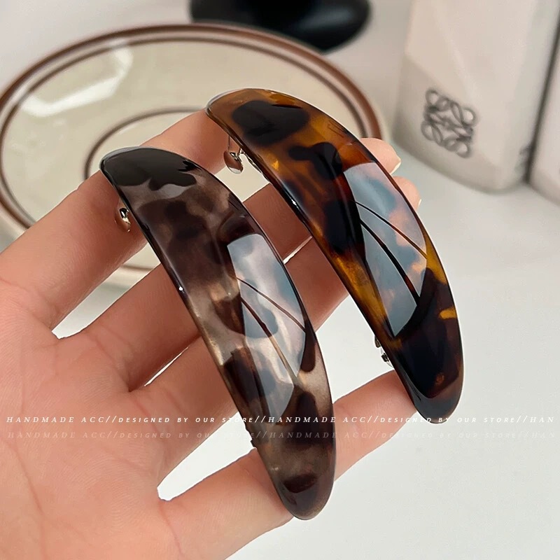Curved Imitation Acetate Spring Hair Clip for Women, High-End Horizontal Clip for the Back of the Head, New Large Hair Clip for Updos