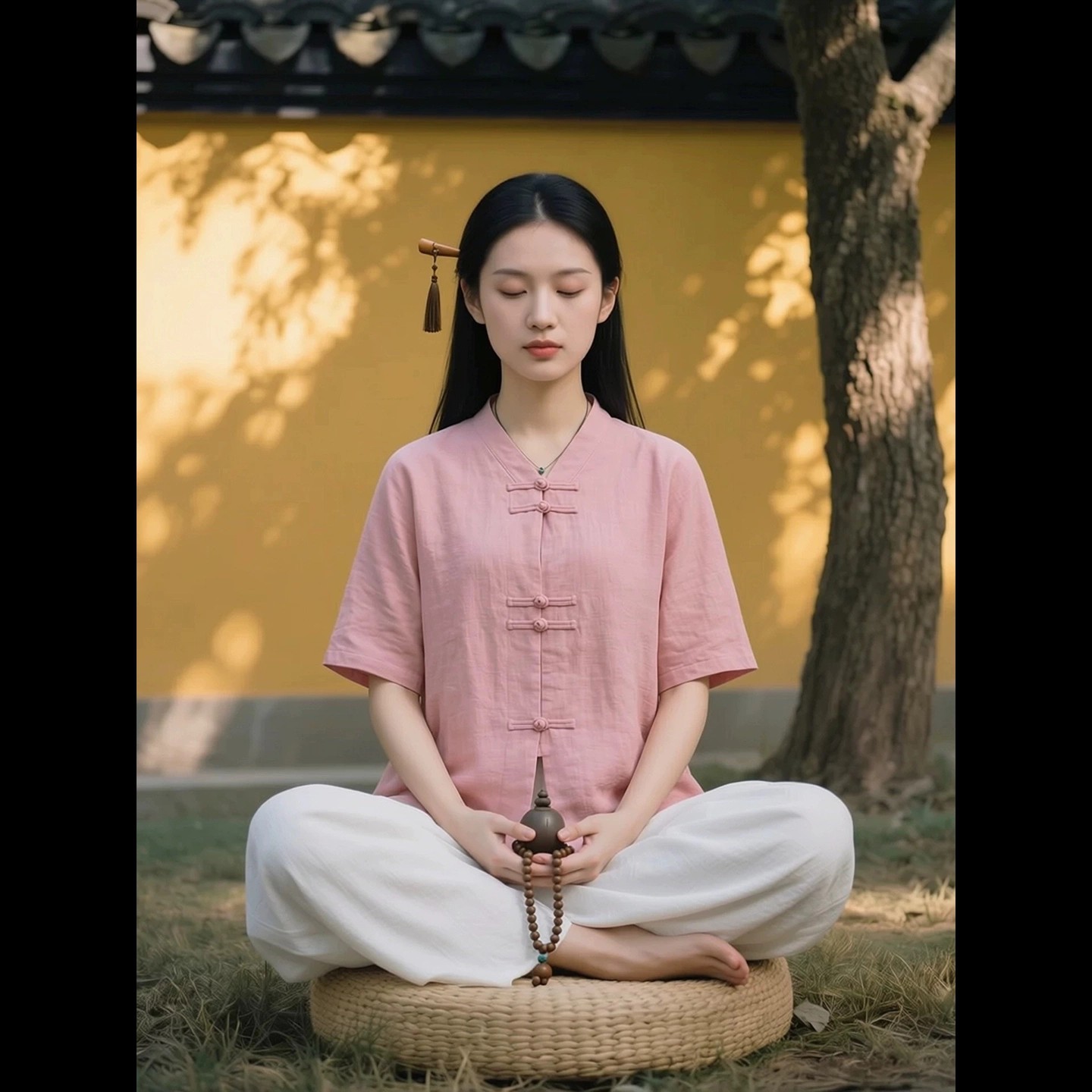禅意佛系女装禅修服夏季薄款复古唐装中式天丝麻上衣居士打坐禅服