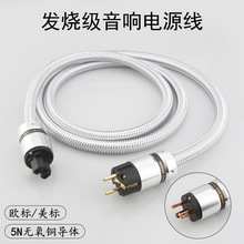 P114 5N无氧铜欧标电源线 HIFI发烧音响功放CD胆机美标电源连接线