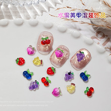 网红ins小众美甲夏日水果饰品跨境专供 树脂珠光穿戴甲装饰品