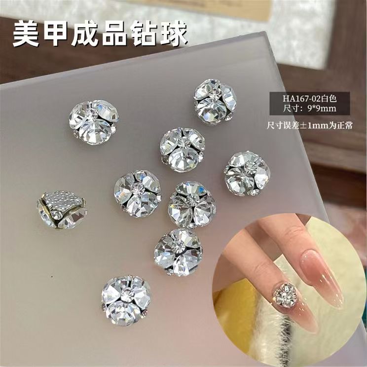 Stacked Diamond Nail Art Crystal Decorations, Handmade Square-Shaped Diamond Embellishments, Super Shiny Internet Celebrity Nail Art Full Diamond Inlay