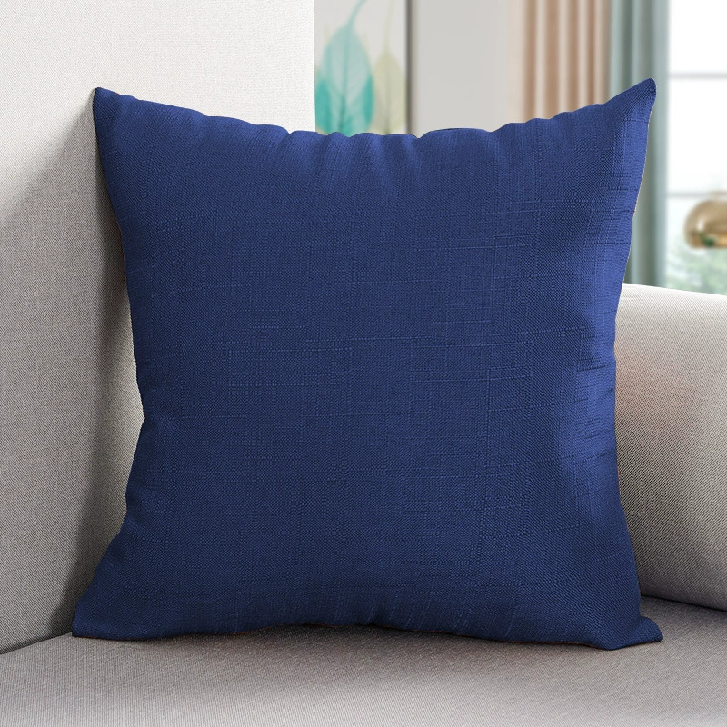 Pillow, big square sofa, cotton and linen, increased thickness