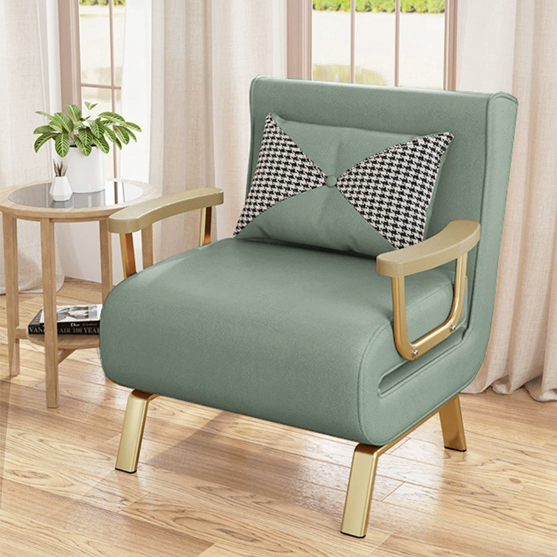 Кожаный художественный диван-кровать, складной двойного назначения, одиночный бытовой диван для маленькой квартиры, балкон, выдвижная кровать, складная кровать на полу