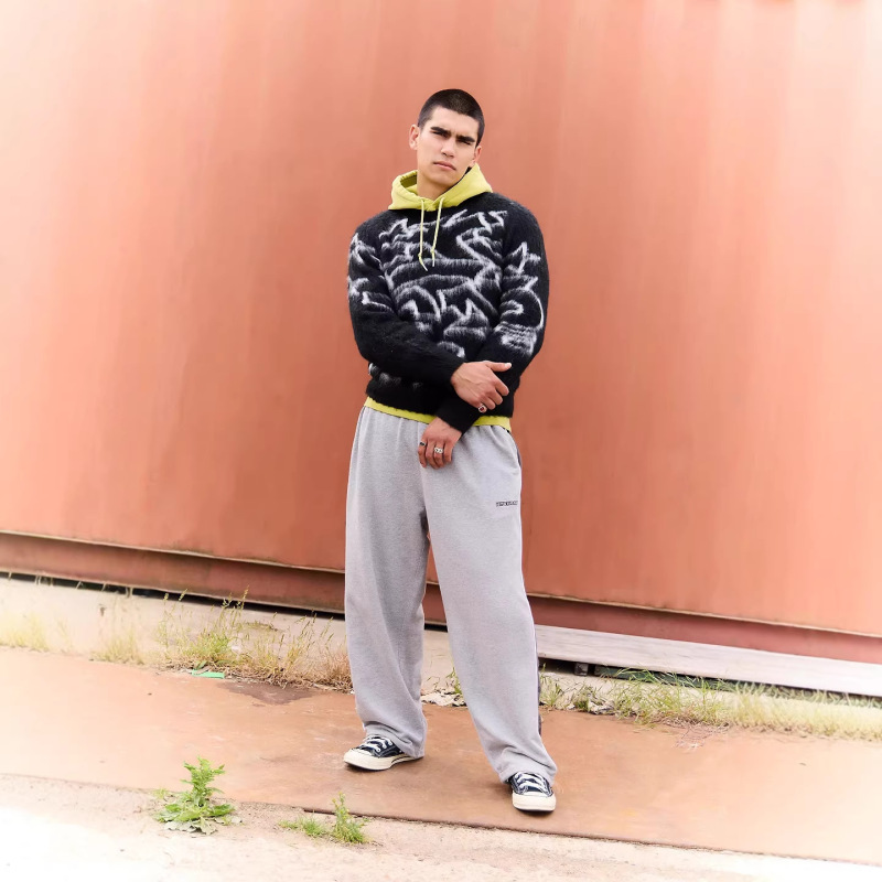 2026 Trendy Brand Summer New Gothic High Street Ins Style Sports Pants for Men and Women, Fashionable Straight-Leg Long Pants Y2K
