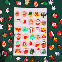 卡通圣诞树脂小配件手工diy节日装饰发饰手机壳圣诞老人配件批发