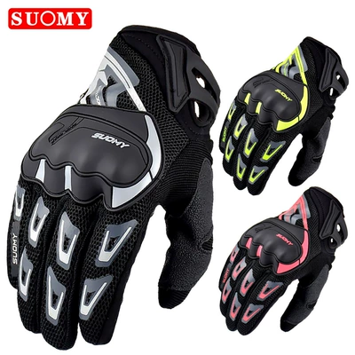 Manufacturer Suomy Motorcycle Touchscreen Gloves, Thin Mesh Breathable, All-Season Motorcycle Racing Anti-Fall Protection Full-Finger Gloves