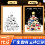 蜡笔小新灯光画装饰画卧室小夜灯相框摆台灯饰壁画一件代发