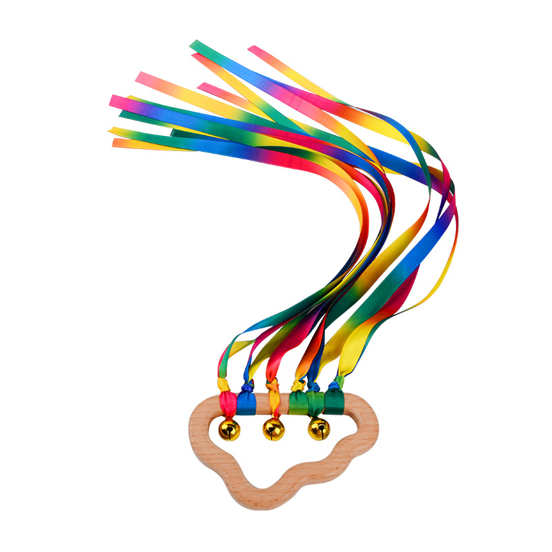 Transfronterizo Amazon Venta caliente Infantil Educación Temprana campana Arco Iris cinta color cognición colorido juguete de madera mordedor
