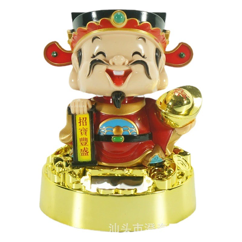 Малый Размер солнечной энергии пятисторонний Бог богатства кивает, чтобы заработать деньги Бог богатства открывая подарки ежегодные подарки Бог богатства Автомобильные украшения