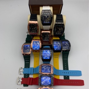 Cross-border explosions Richard series men's watches foreign trade for fashion trend hollow devil silicone quartz watch
