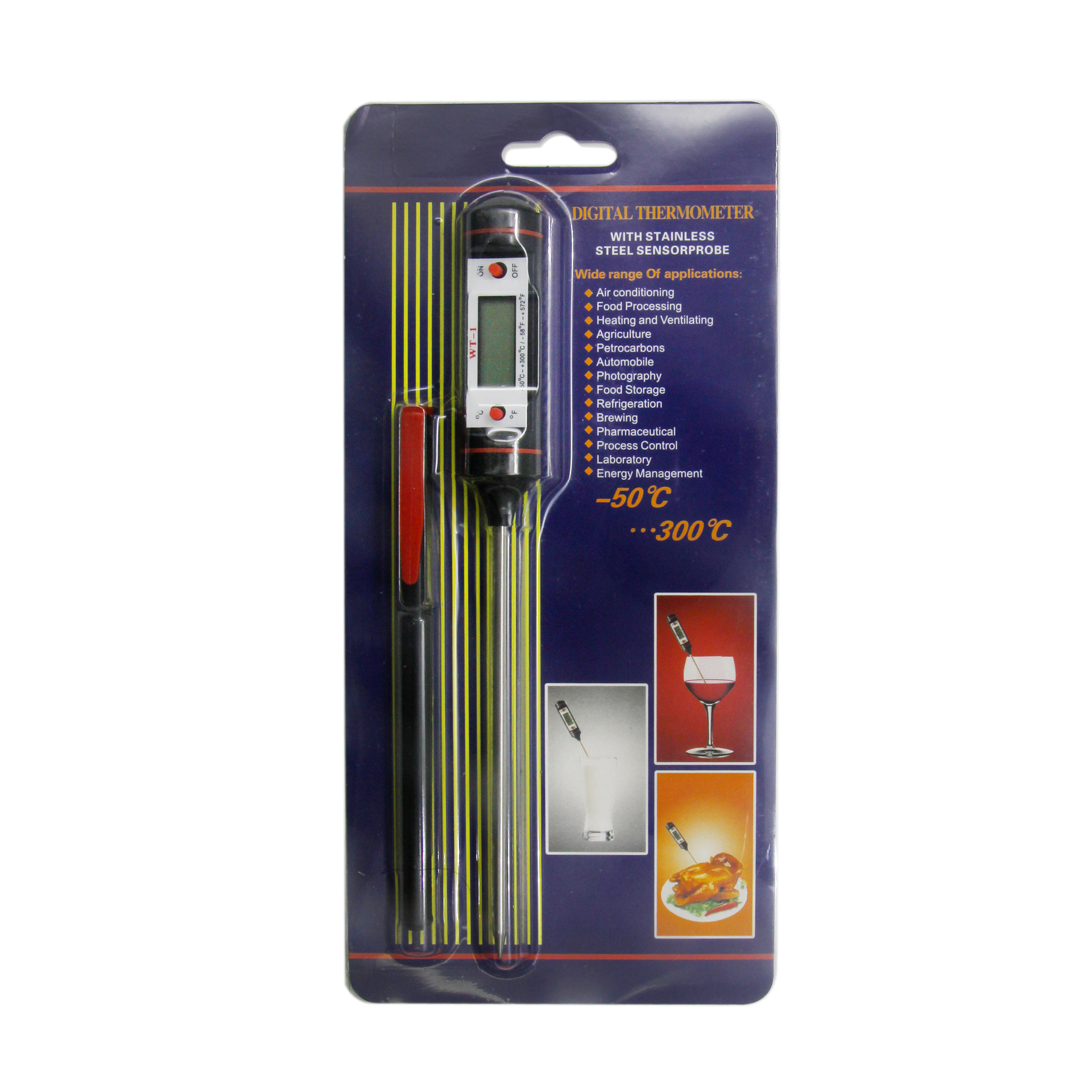 WT-1食品温度计厨房烘培温度计探针式电子数显液体烧烤油温计笔套