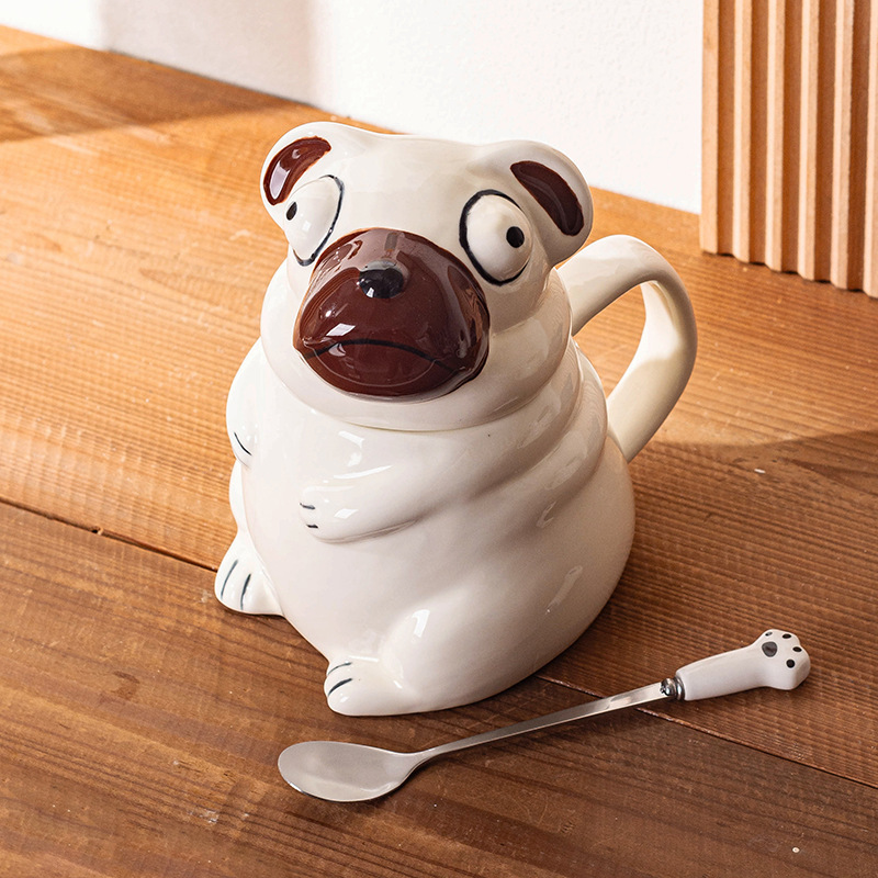パロディーかわいいパグマグセラミック大容量かわいいマグクリエイティブパーソナライズされた誕生日プレゼント彼氏へ|undefined