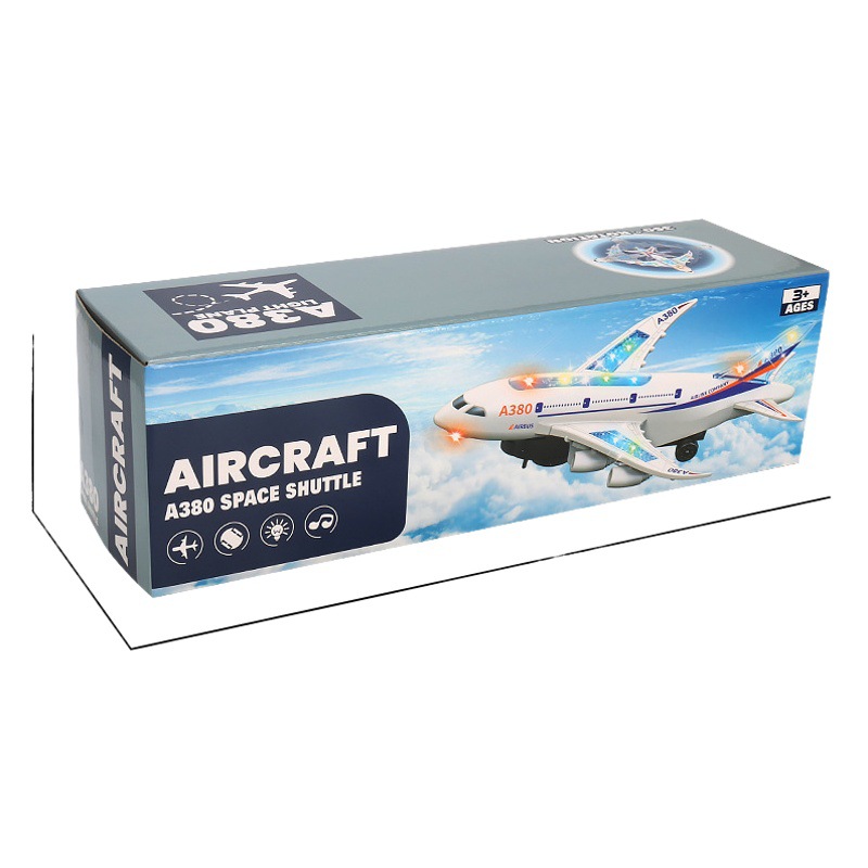 De los niños eléctrico universal colorido A380 aviones elevación espiral color música luz aire avión de pasajeros modelo puesto al por mayor