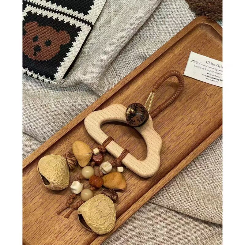 手作果壳风铃包挂配件挂饰diy美拉德棕色系高级感钥匙扣挂件|undefined