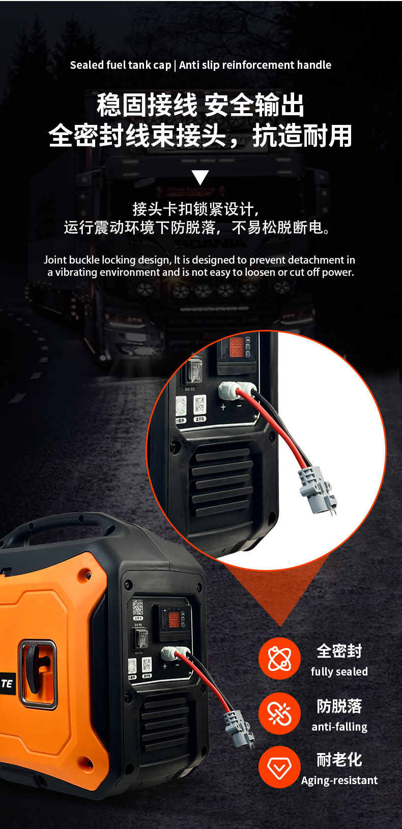Truck Inverter Silent 2KW-3KW Parking Air Conditioner with Bluetooth Remote Control, DC 12V-72V Gasoline Generator