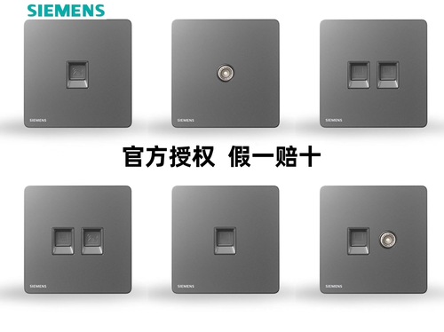 [Official] Siemens switch socket Ruichen dark gray silver 86 type five-hole USB home panel package