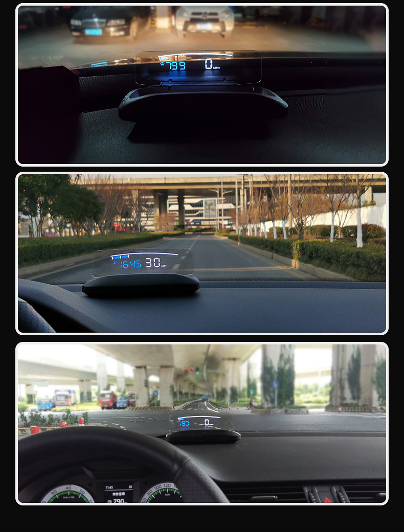 Hud Head-Up Display Car Multi-Function Obd Speed Speed Water Temperature High-Definition Large Screen Suspended Projection