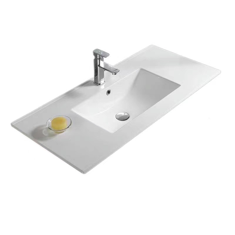 De cerámica integrado lavabo lateral Delgado gabinete Cuenca semi-embebido Cuenca Media baño gabinete de baño lavabo