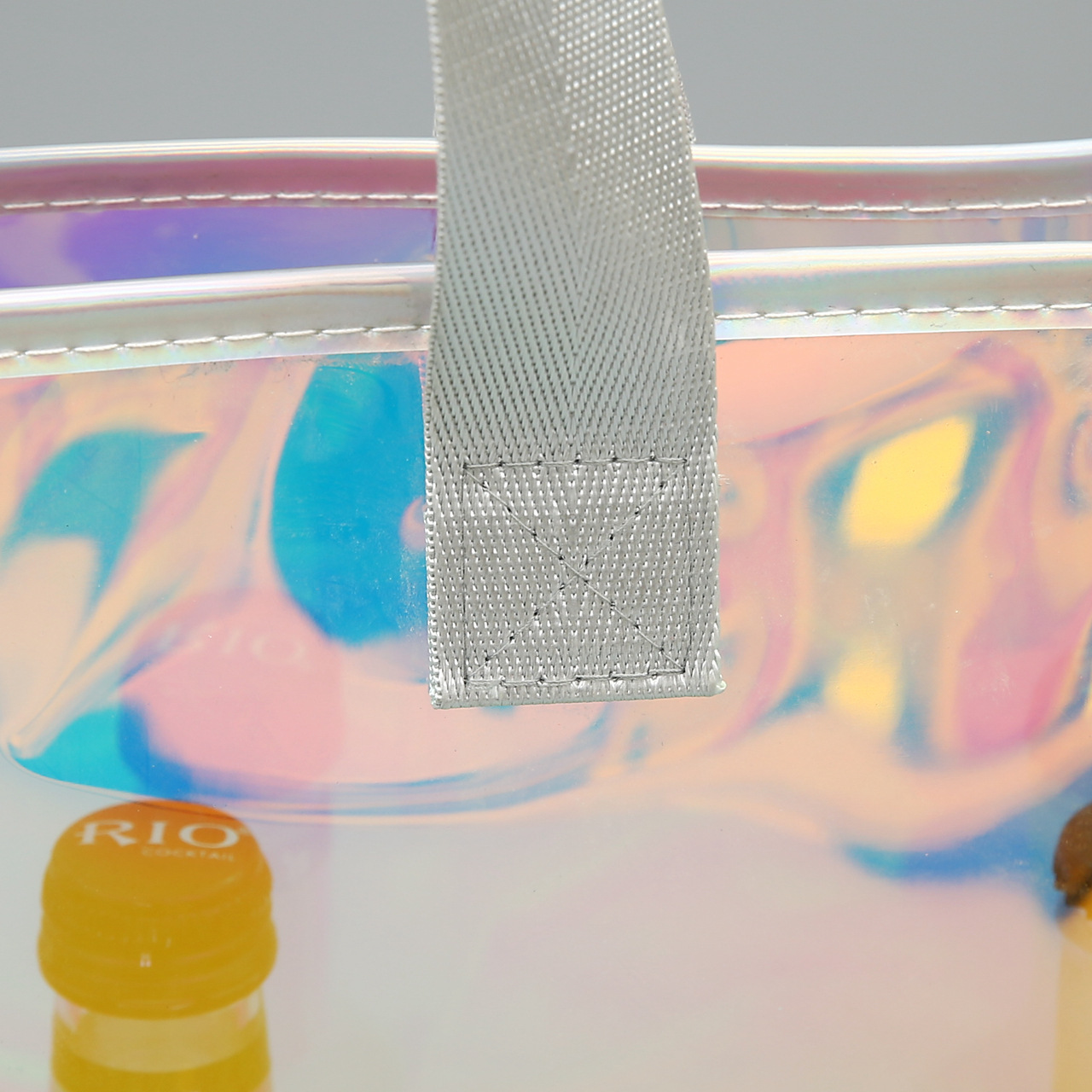 Laserfärgglad PVC-handväska Transparent plastklädbutik Shoppingpresentförvaringsväska utskrivbar_voghion.com