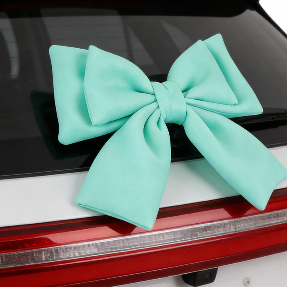 Decoración de coche eléctrico con lazo, asiento trasero, accesorios para casco, red creativa personalizada, decoración de cola de motocicleta de tres ruedas Emma