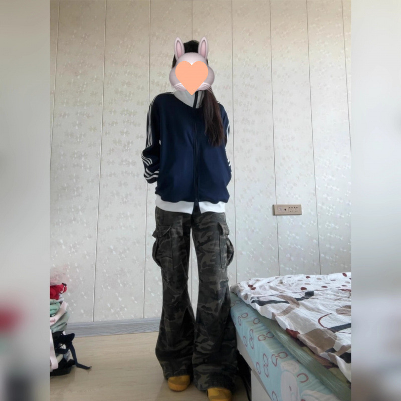 三条杠外套女春秋女装秋冬连帽上衣韩系早秋女装运动立领卫衣穿搭|undefined