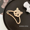 Big metal hairgrip from pearl, crab pin, retro shark, hair accessory, South Korea, French retro style, Chanel style