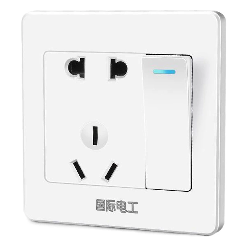 Оптовая продажа производителя, инженерная розетка 86, настенная панель переключателя, одна открытая панель с двойным управлением, вставное сиденье с пятью отверстиями, многоразъемное отверстие