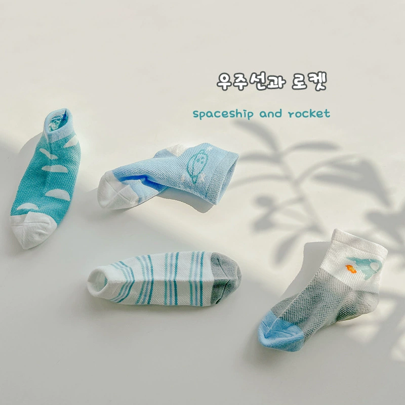Children's summer thin socks for boys, wholesale, combed cotton