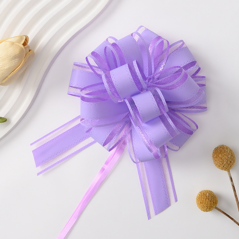 Transfronterizo Amazon 30 Medio Color natural Hilo de nieve simple y elegante Flor de dibujo esférico Regalos navideños Empaquetado de flores Cinta