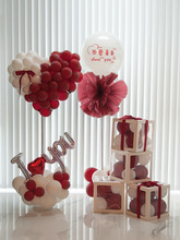 情人节爱心形气球立柱珠宝4S店展厅店铺活动装饰堆头场景氛围布置