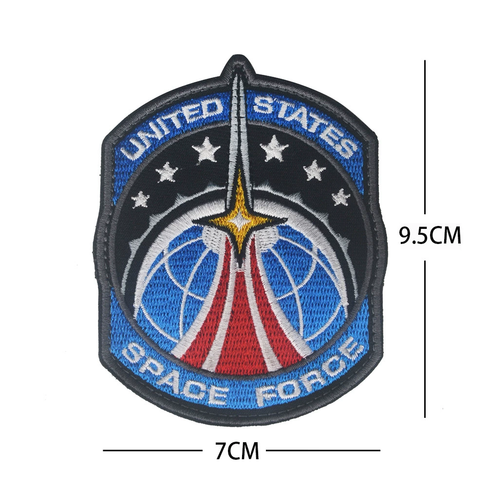 Travel space patch with velcro, badge, with embroidery, dress up
