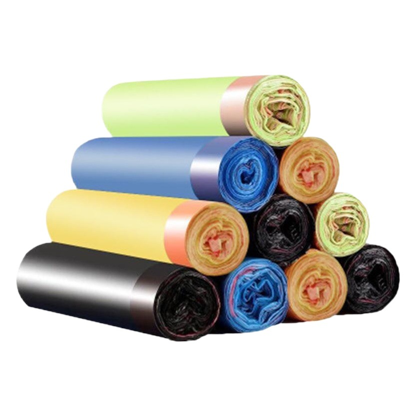 Bolsa de basura con cordón engrosada portátil para el hogar cerrado gran Chaleco de color negro bolsa de plástico de basura de cocina