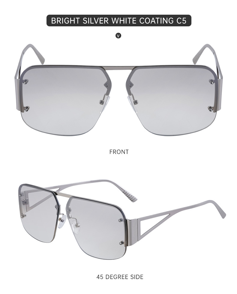 Sunglasses Unisex European Style Frameless Rectangular Shades_voghion.com