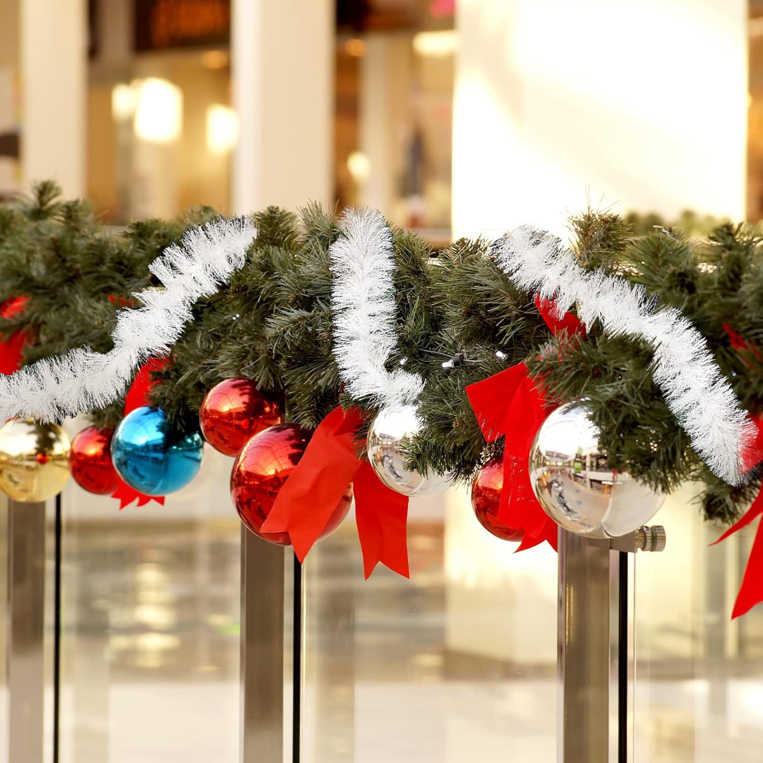 2米圣诞装饰白色毛条 雪花彩条 拉花 节日布置彩带批发跨境代发详情13