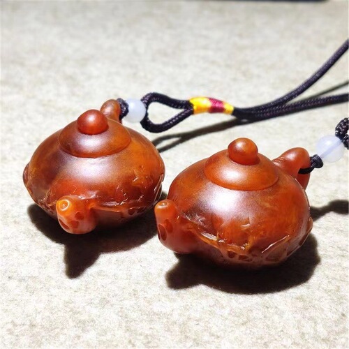 Factory Direct Supply Agarwood Ash Amber Fortune Longevity Happiness Wealth Set Ornament Home Office Desk Small Decor Live Stream Goods