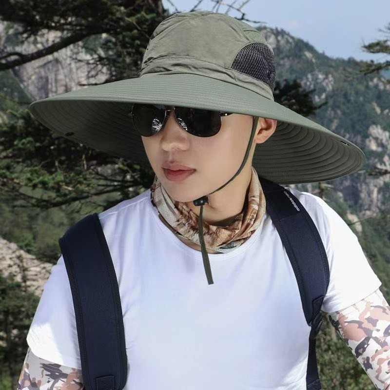 Summer foldable camouflage travel sun hat for men and women