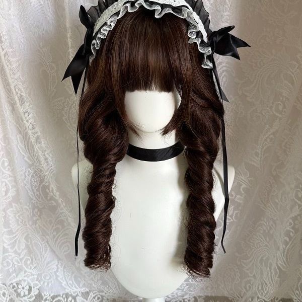 Kawaii Nana Girl's Water Mother Roman Curl Lolita helhuvud peruk - sött långt lockigt hår