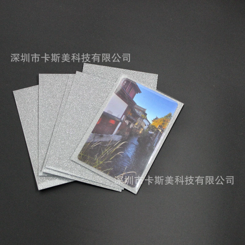 Фотокарточка для альбома размером 61*91 мм, с блестками в виде звездного серебра, тонким мерцанием, матовая двухслойная вкладышная карточка-пленка.