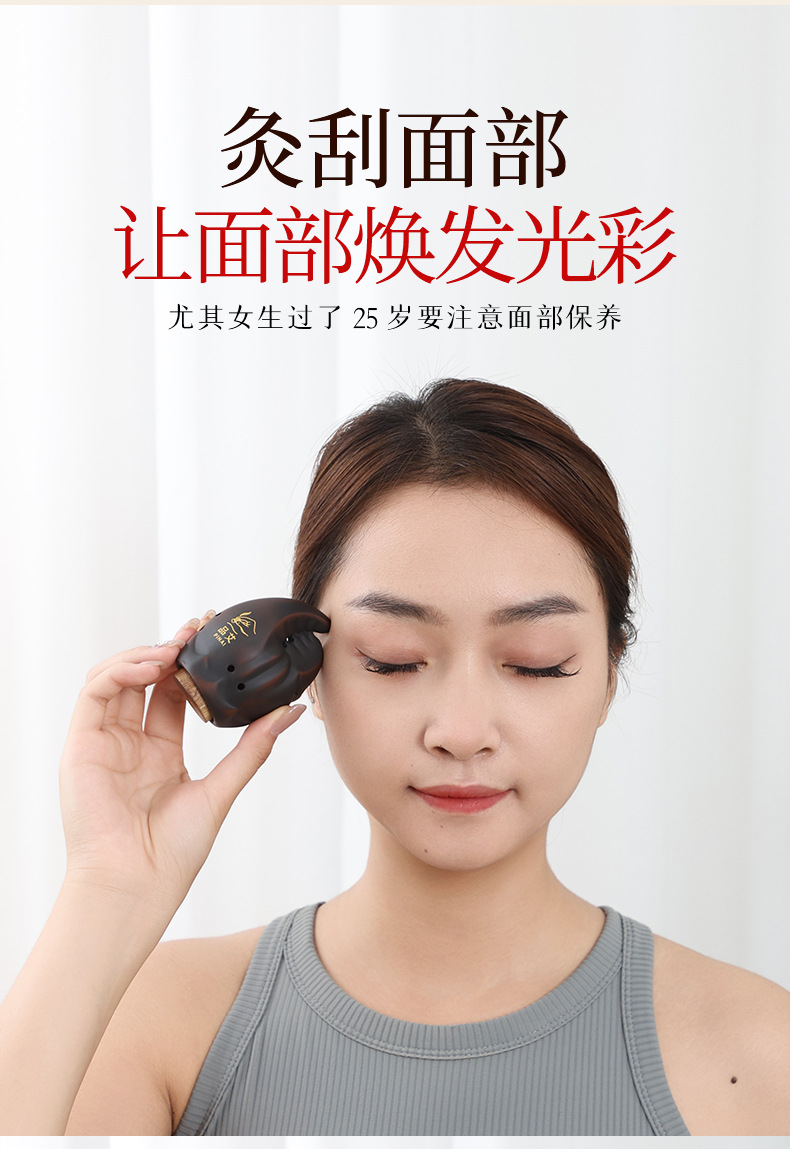 Bian Stone Facial Moxibustion Cup Portable Peach Blossom Moxa Jar with 20 Moxa Sticks for Beauty Salon Point Massage key features